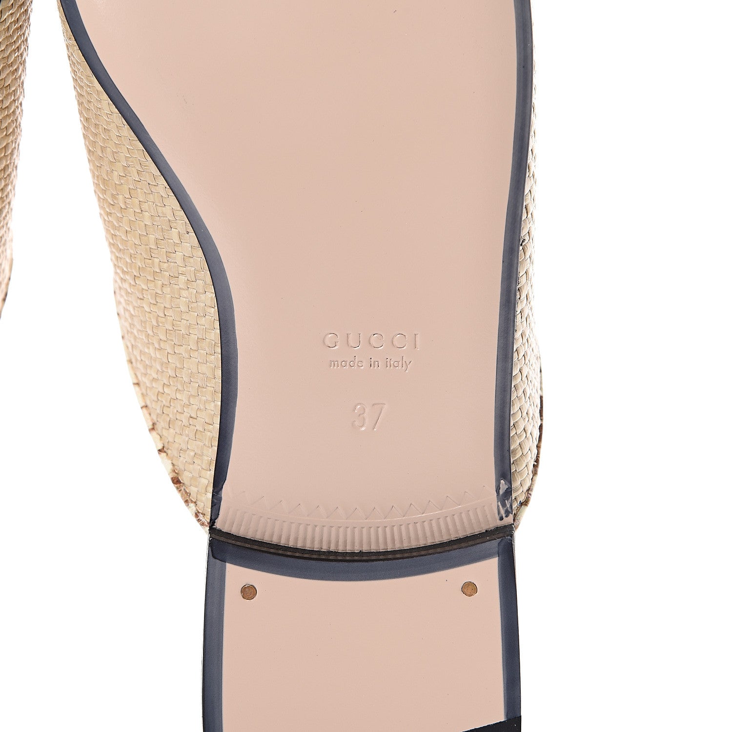 Gucci Straw Elaphe Womens Princetown Slippers 37 Natural Cream Brown 6 of 8
