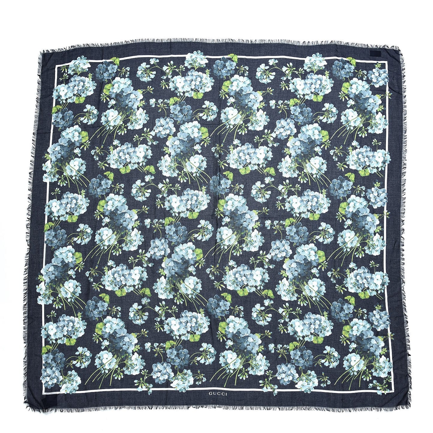 Modal Silk New Bloomy Shawl Midnight Blue Sky Blue