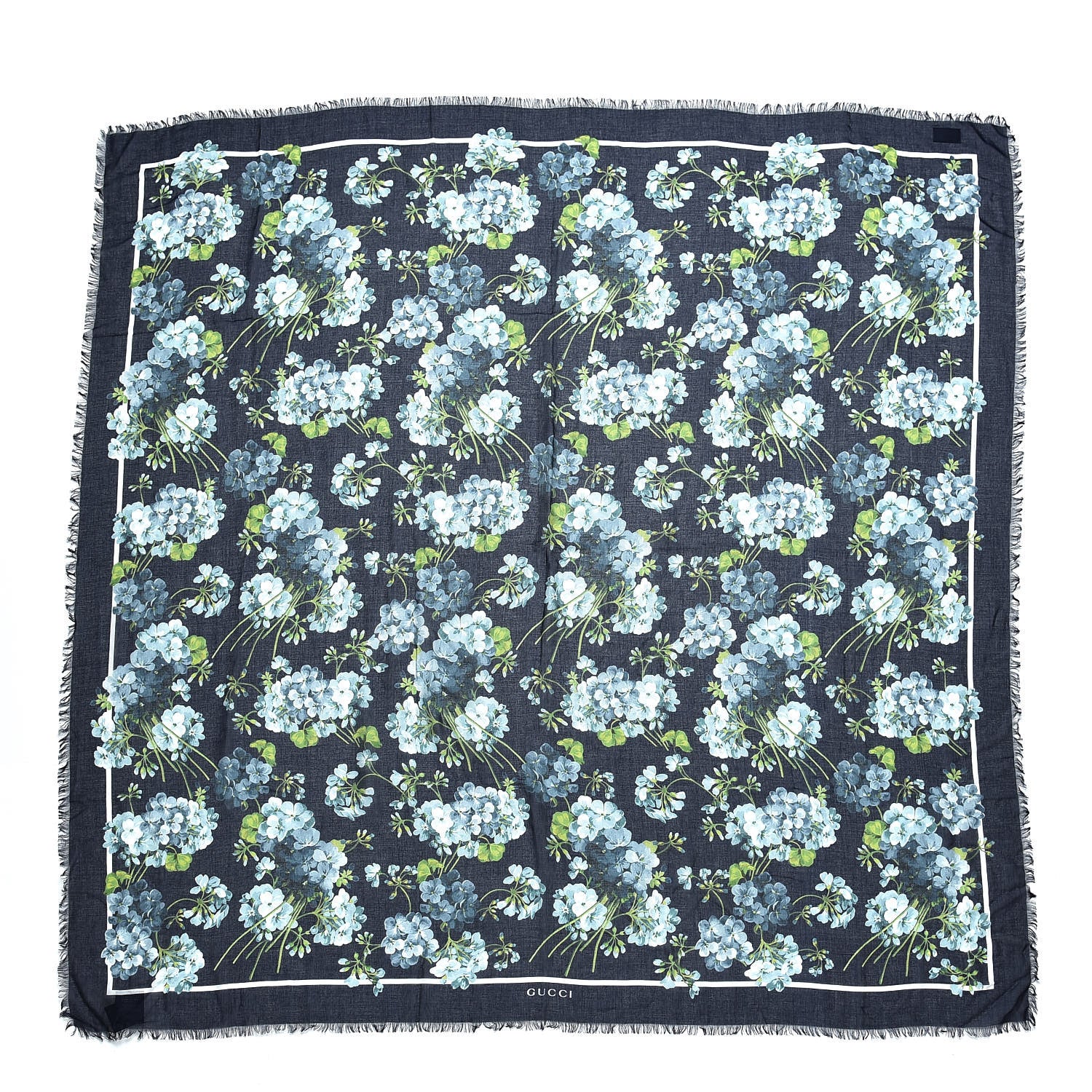 Gucci Modal Silk New Bloomy Shawl Midnight Blue Sky Blue 1 of 4
