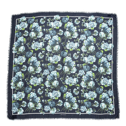 Gucci Modal Silk New Bloomy Shawl Midnight Blue Sky Blue 1 of 4