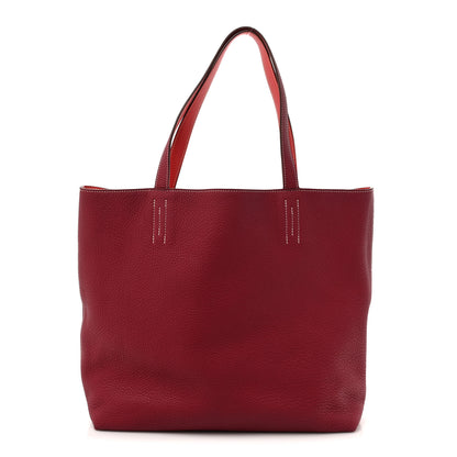 Hermes Taurillon Clemence Double Sens 36 Reversible Tote Rubis Bougainvillea 2 of 20