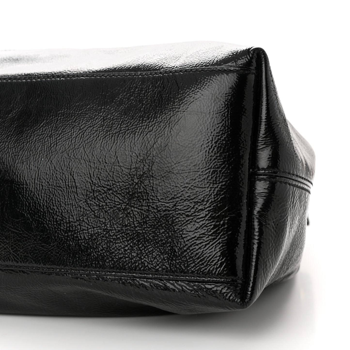 Patent Medium Soho Chain Shoulder Bag Black