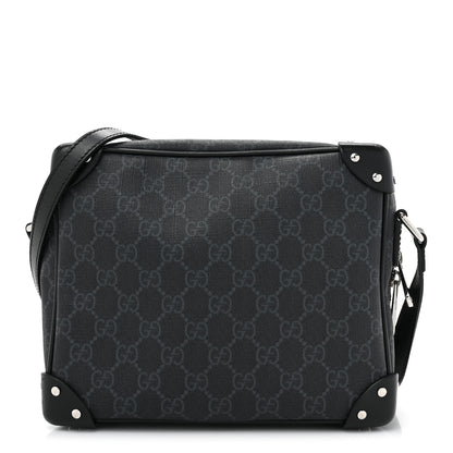 Gucci GG Supreme Monogram Selleria Calfskin Square Messenger Bag Black 1 of 13