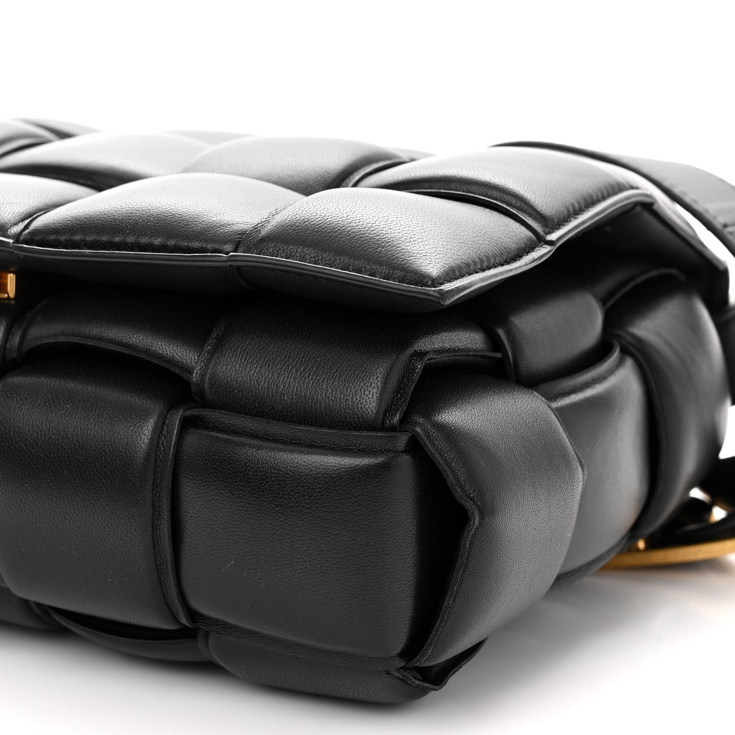 Nappa Maxi Intreccio Padded Cassette Crossbody Bag Black