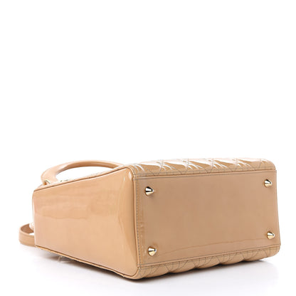Christian Dior Patent Cannage Medium Lady Dior Beige 4 of 11