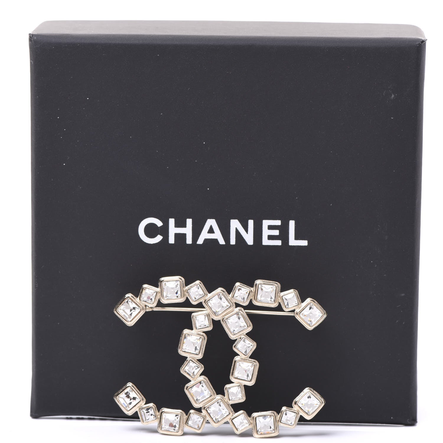 Chanel Baguette Crystal CC Brooch Gold 5 of 5