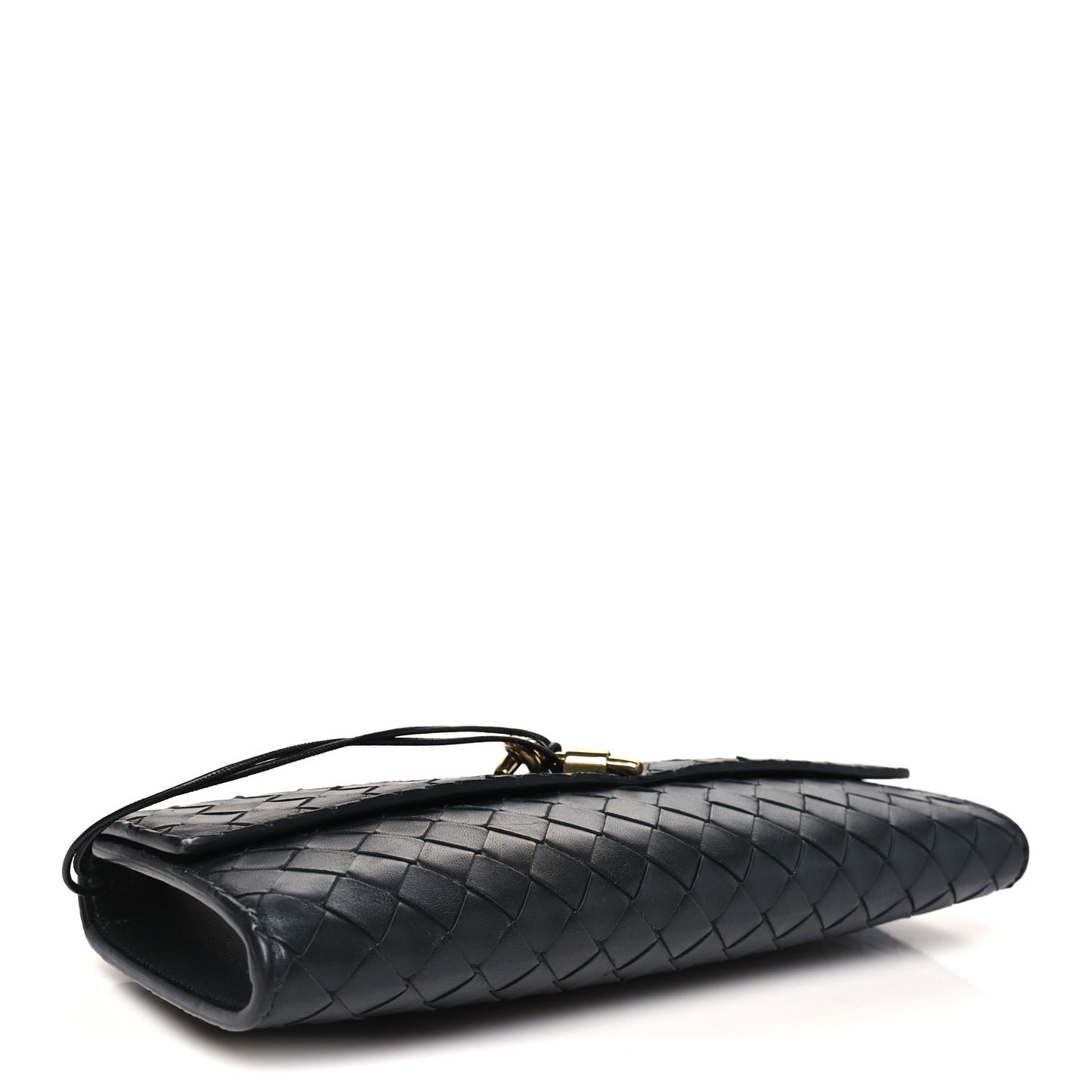 Nappa Intrecciato Long Andiamo Top Handle Clutch Black