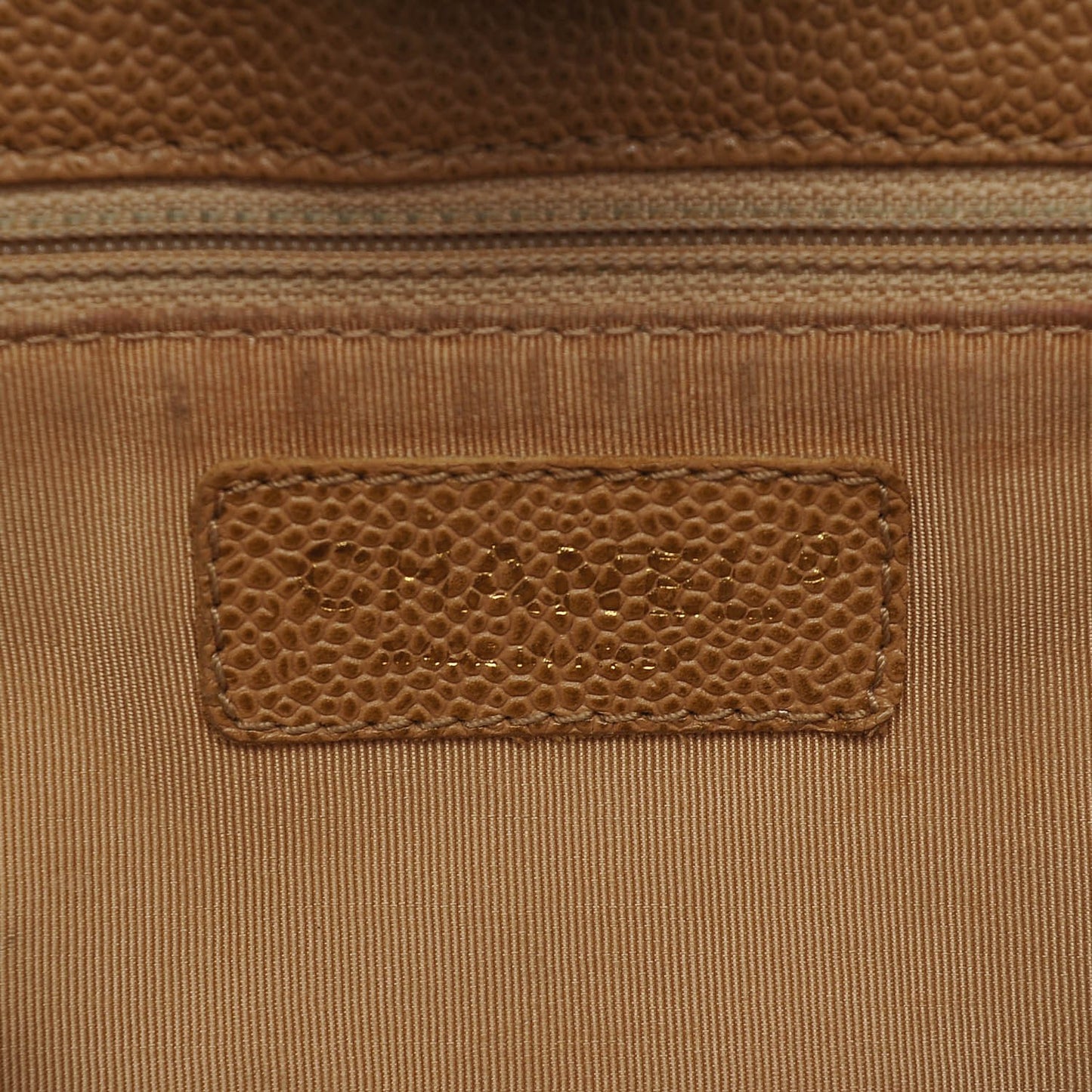 Caviar Quilted Petit Shopping Tote PST Dark Beige