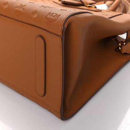 MCM Calfskin Ottomar Monogram Medium Essential Tote Cognac 9 of 9