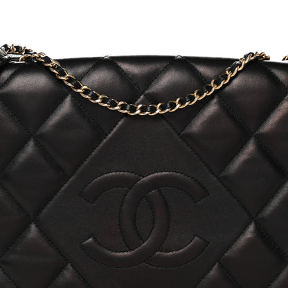 Chanel Lambskin Quilted Medium Diamond CC Flap Black 8 of 13