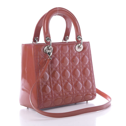 Christian Dior Patent Cannage Medium Lady Dior Pink 3 of 15