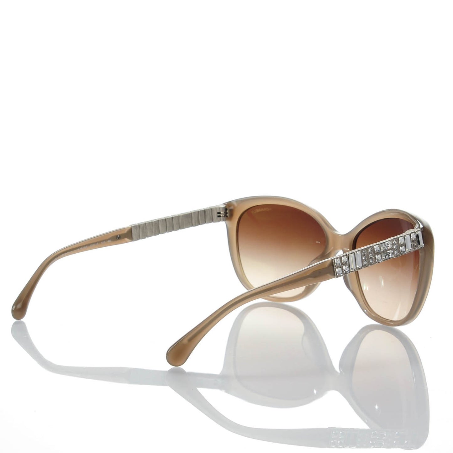 Crystal Baguette Cat Eye Sunglasses 5309-B-A Brown