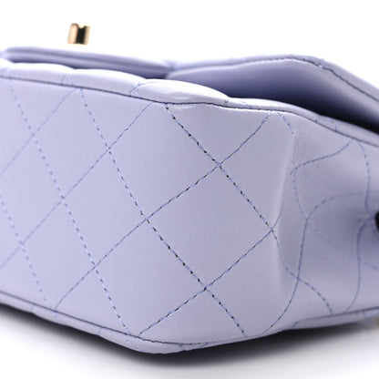 Chanel Lambskin Quilted Mini Top Handle Rectangular Flap Light Purple 9 of 10