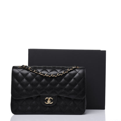 Chanel Caviar Quilted Jumbo Double Flap Black 9 of 9
