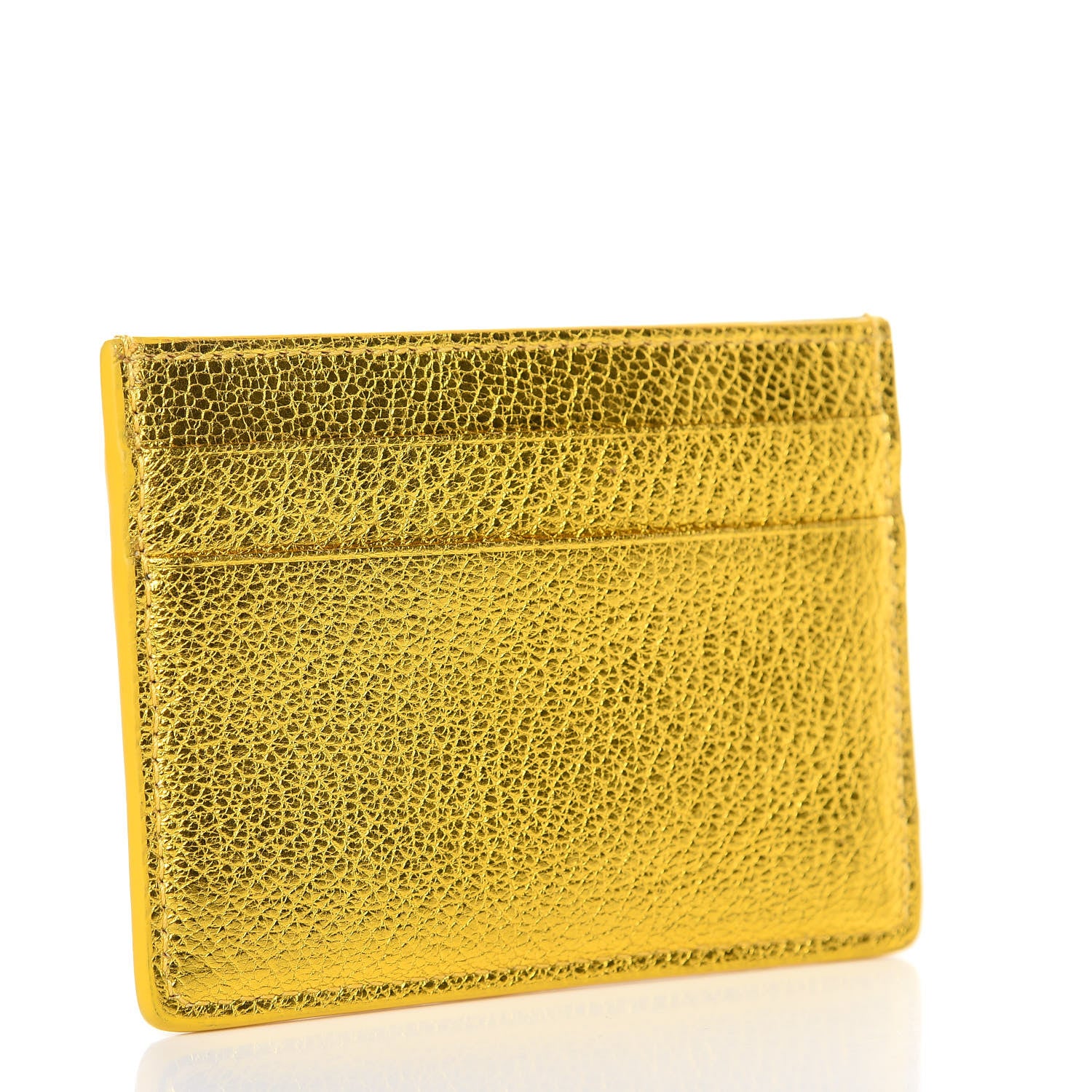 Balenciaga Metallic Goatskin Logo Everyday Multi Card Case Oro Black 3 of 6