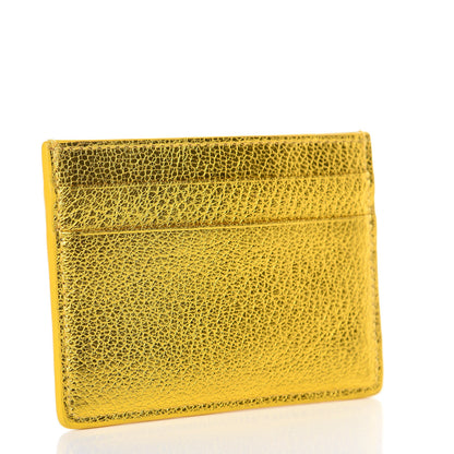 Balenciaga Metallic Goatskin Logo Everyday Multi Card Case Oro Black 3 of 6