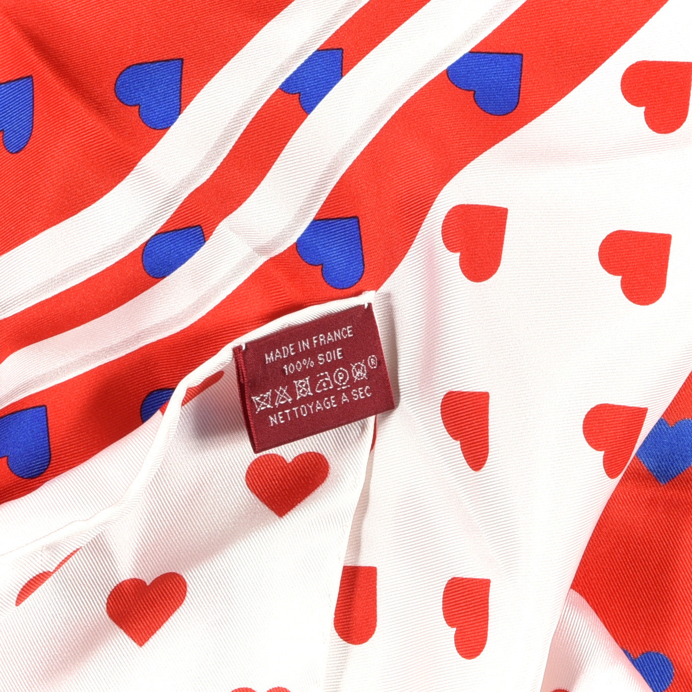 Hermes Silk Brides De Gala Love Scarf 90 Rouge Vif Marine White 3 of 3