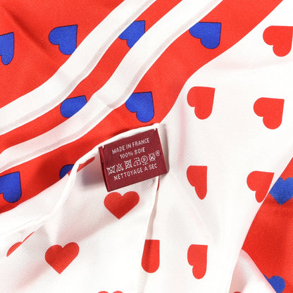 Hermes Silk Brides De Gala Love Scarf 90 Rouge Vif Marine White 3 of 3