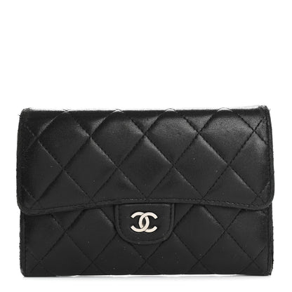 Chanel Lambskin Quilted Medium Flap Wallet Black 1 of 14