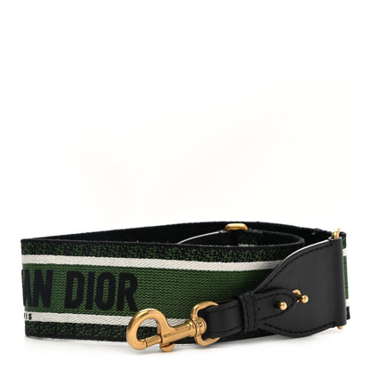 Christian Dior Canvas Embroidered Shoulder Strap Green 1 of 6