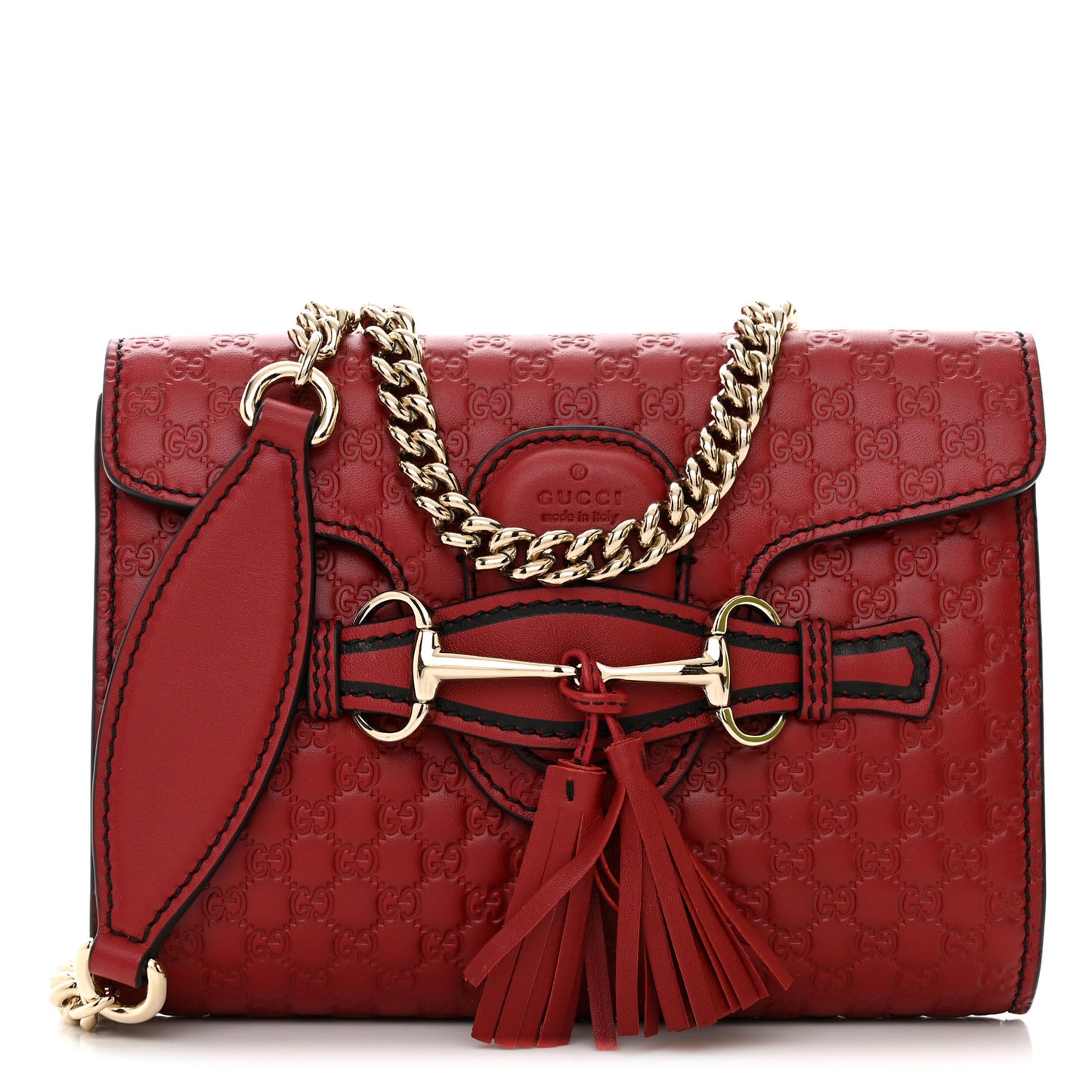 Soft Microguccissima Mini Emily Chain Shoulder Bag Rosso