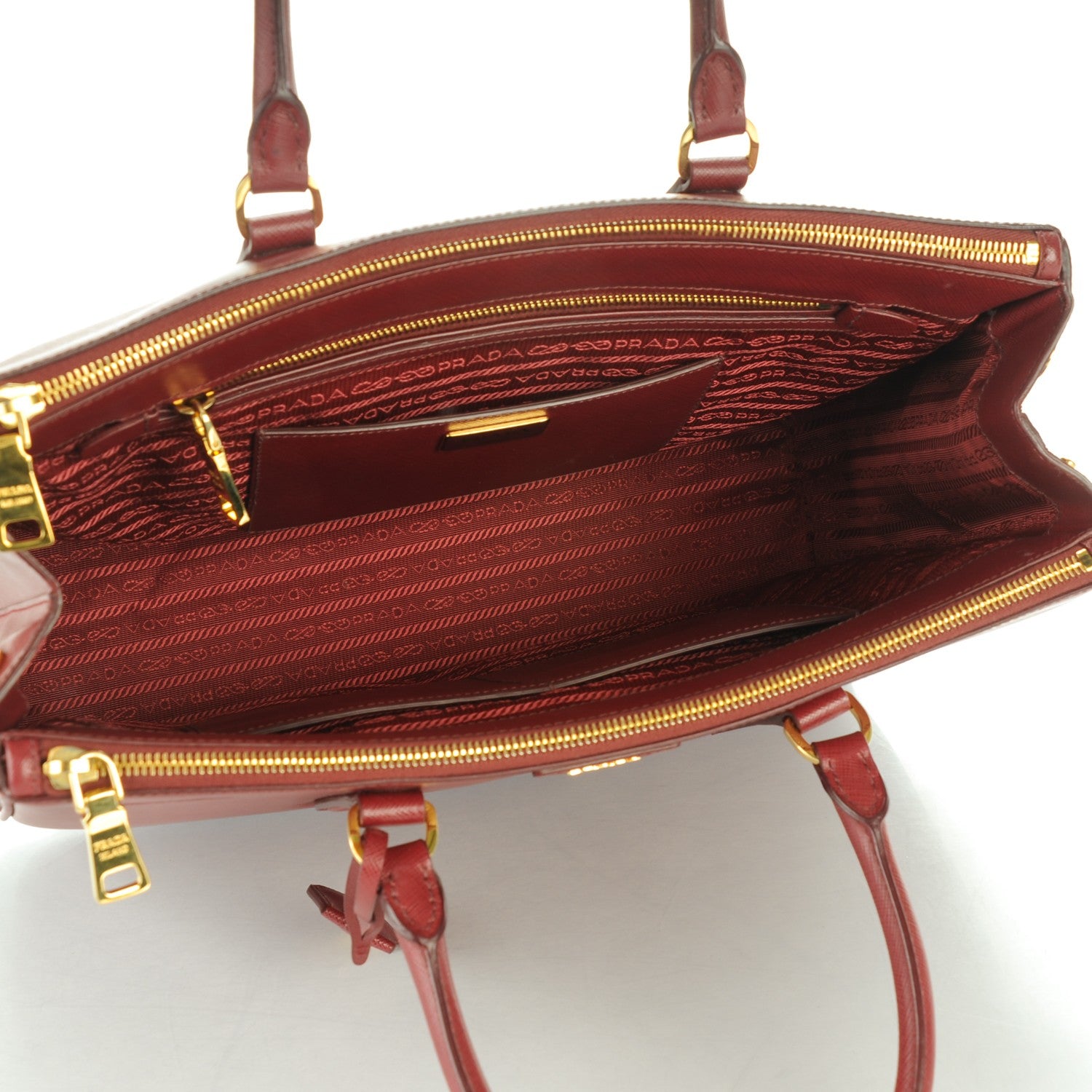 Prada Saffiano Large Galleria Double Zip Tote Cherry 5 of 9