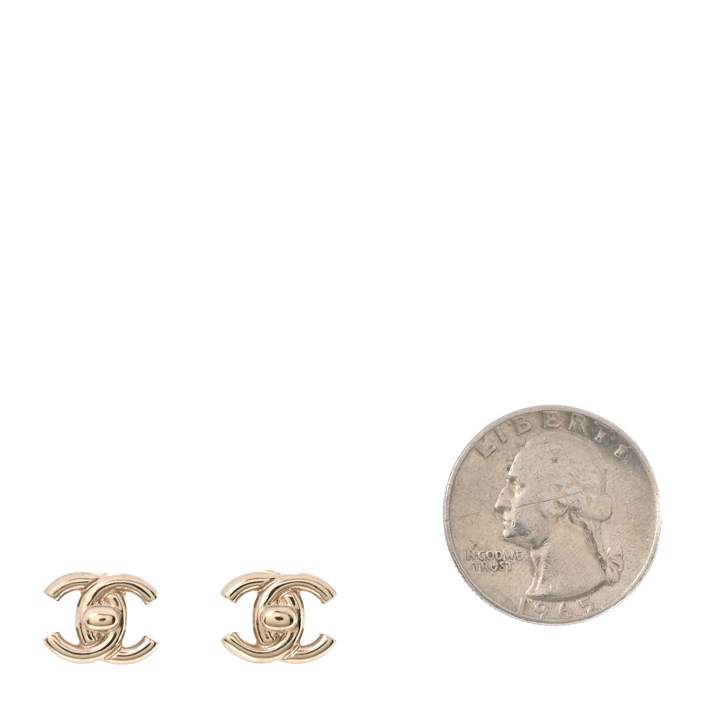 Metal CC Turnlock Earrings Gold