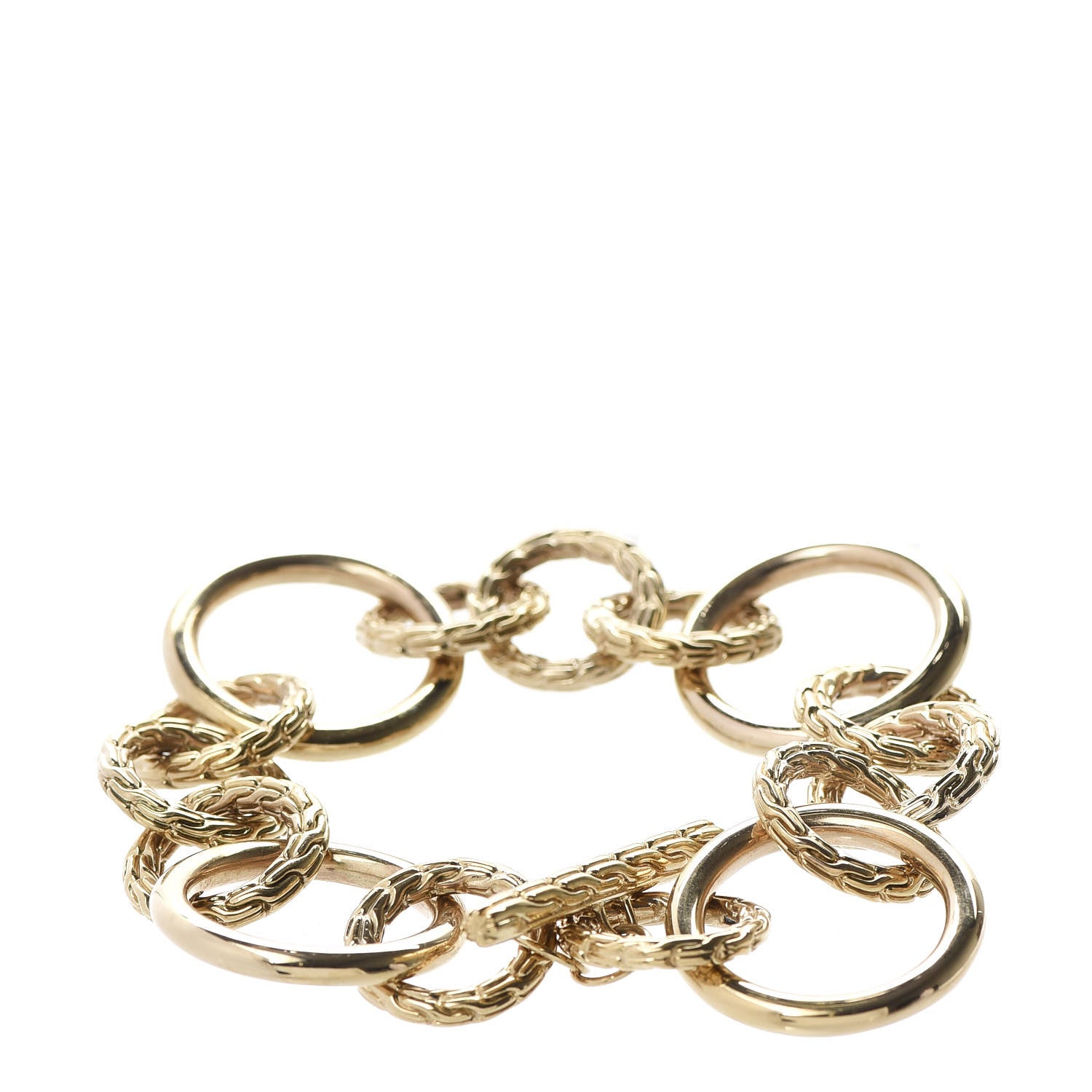 John Hardy 18K Yellow Gold Classic Chain Circle Link Bracelet 3 of 4