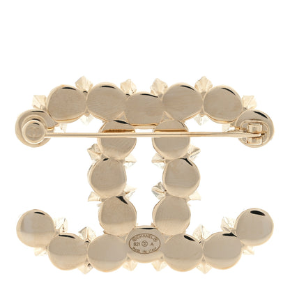 Chanel Pearl Crystal CC Brooch Gold 3 of 4