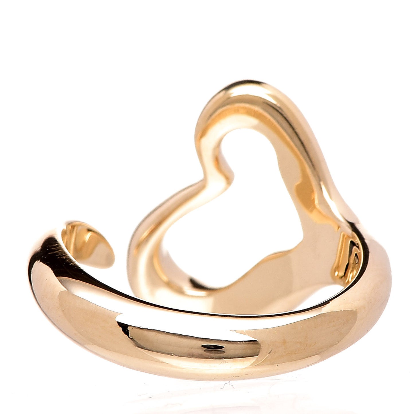 18K Yellow Gold Small Elsa Peretti Open Heart Ring 48 4.5