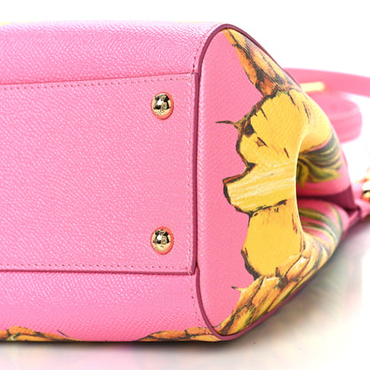 Dolce & Gabbana Dauphine Pineapple Print Small Miss Sicily Satchel Rosa 8 of 8