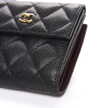 Chanel Caviar Quilted Compact French Flap Wallet Black 9 of 12