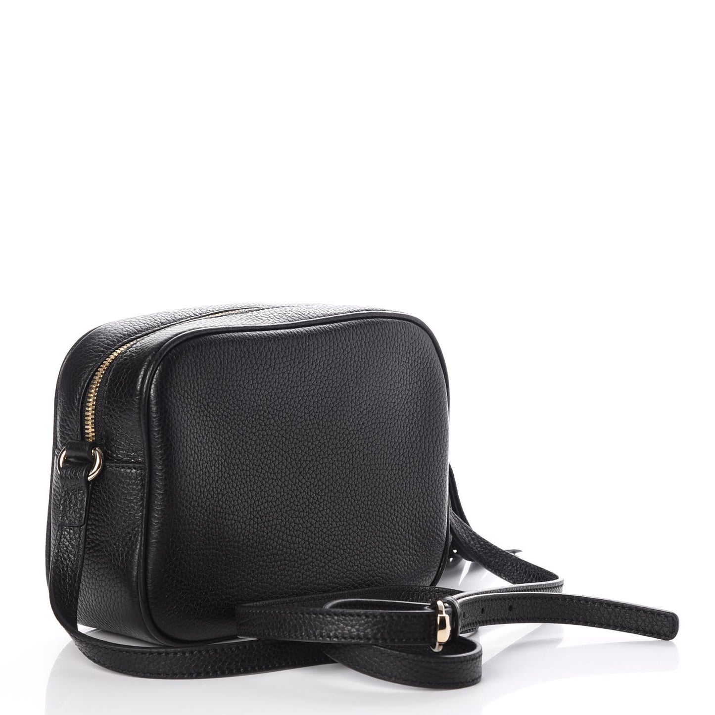 Pebbled Calfskin Small Soho Disco Bag Black