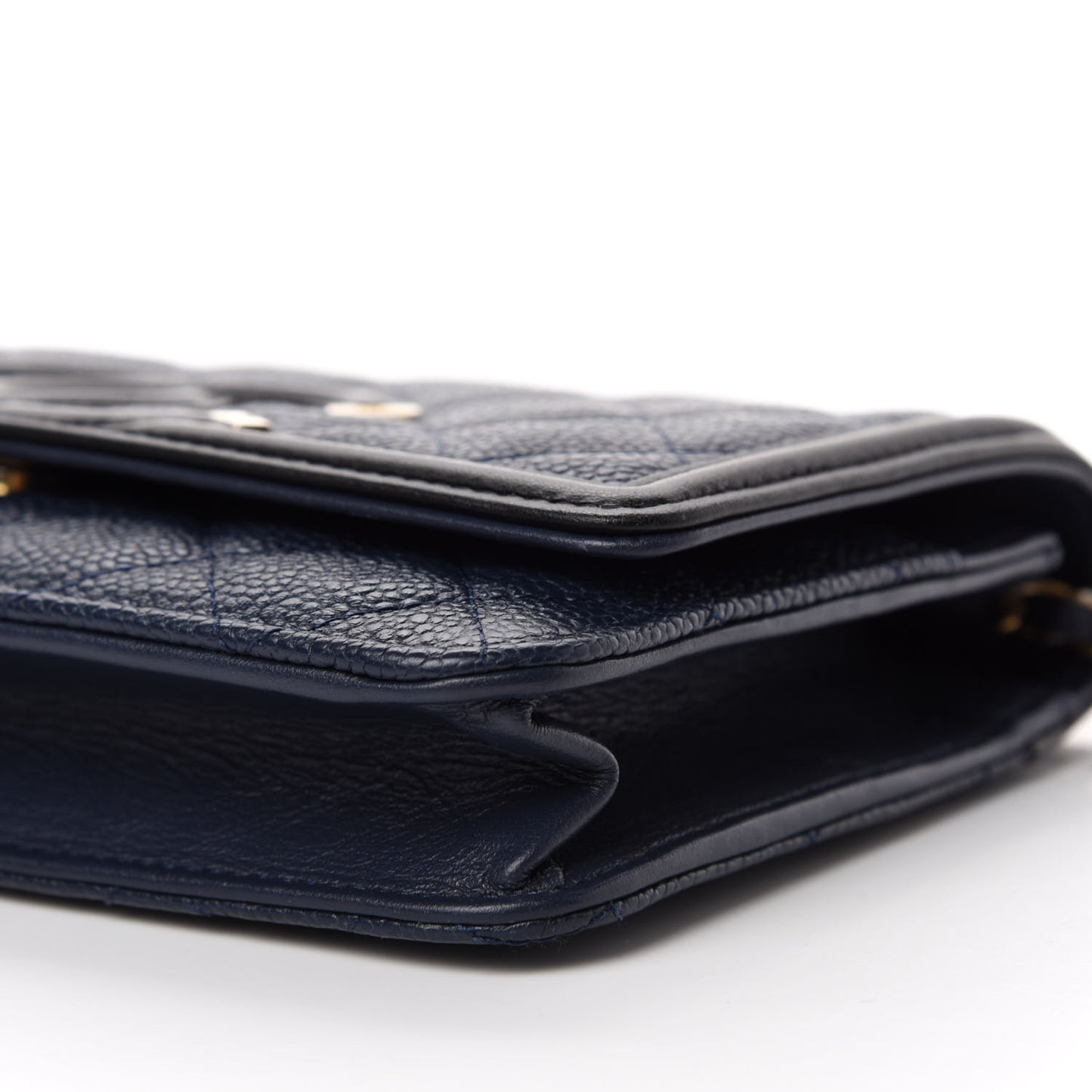 Caviar Quilted CC Filigree Wallet On Chain WOC Navy