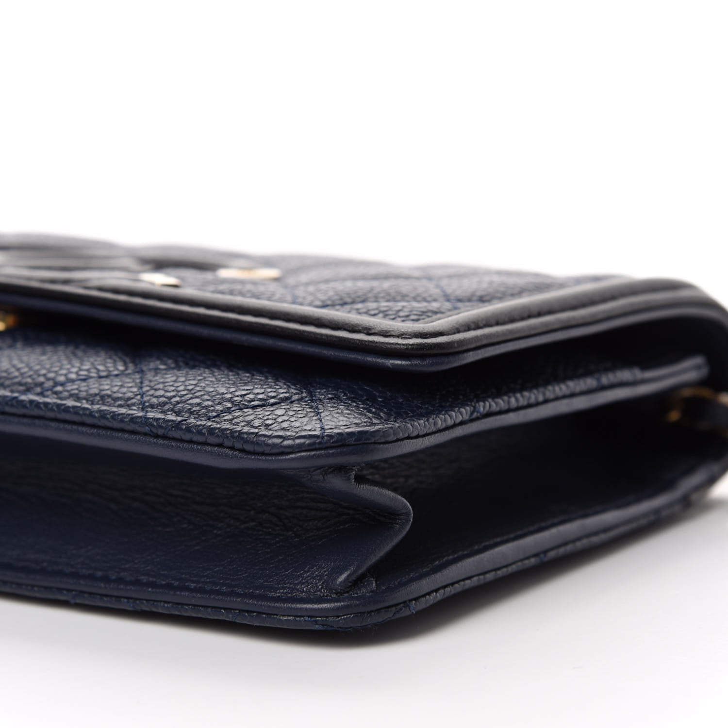 Chanel Caviar Quilted CC Filigree Wallet On Chain WOC Navy 7 of 12
