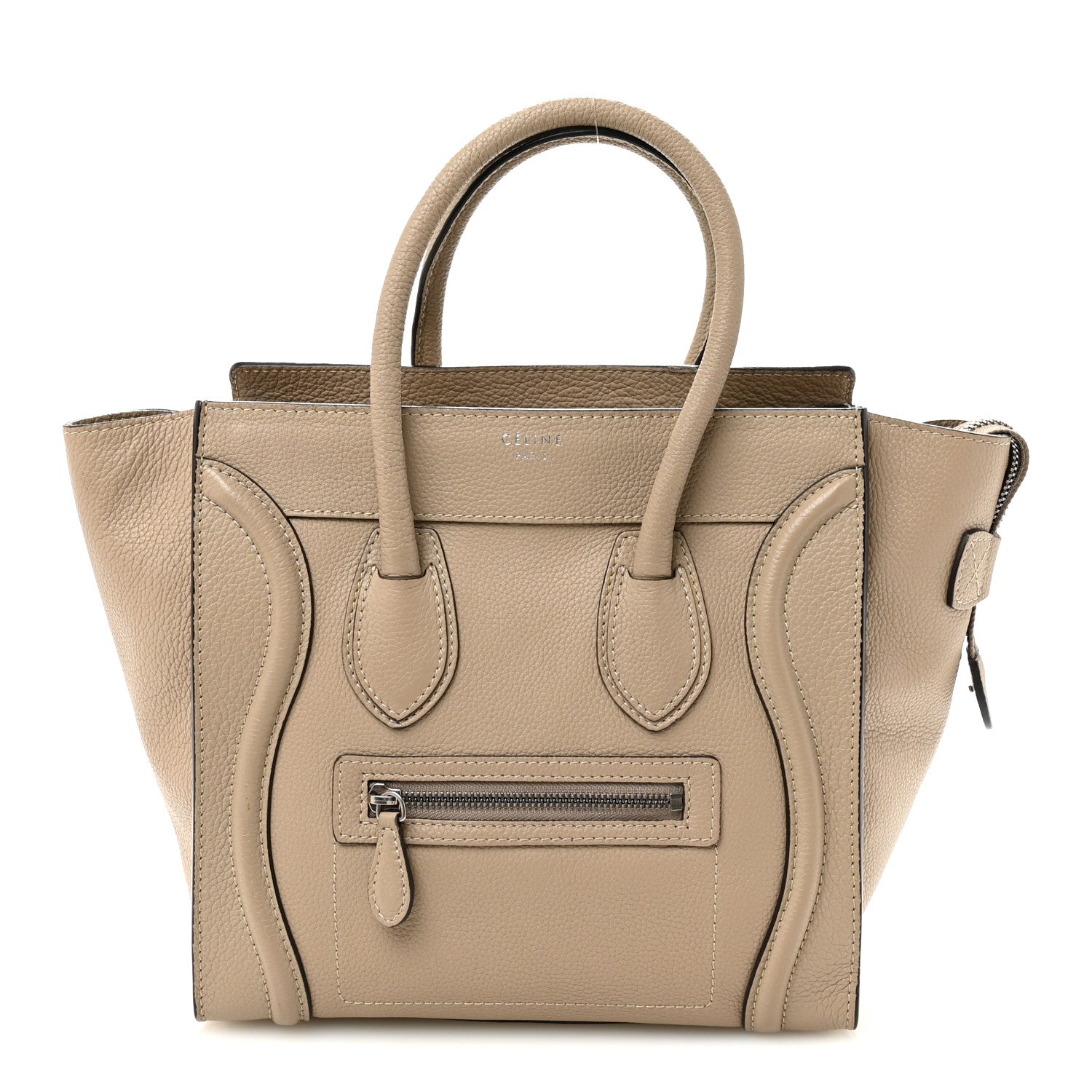 Celine Drummed Calfskin Micro Luggage Dune 1 of 10