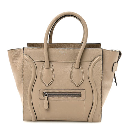 Celine Drummed Calfskin Micro Luggage Dune 1 of 10