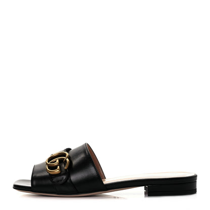 Gucci Malaga Kid GG Marmont Flat Slide Sandals 36 Black 3 of 36