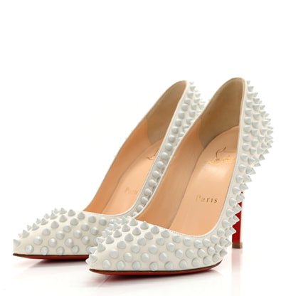 Christian Louboutin Nappa Pigalle Spikes 100 Pumps 36 White 3 of 10