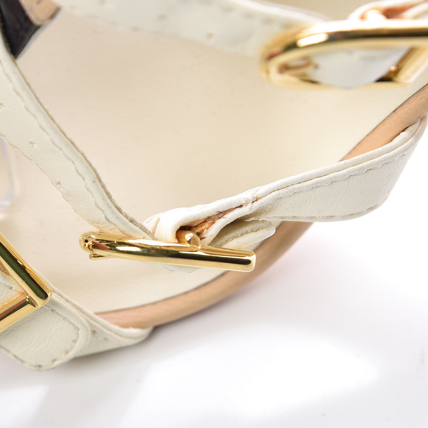Lambskin Gladiator Sandals 37 Beige White Black