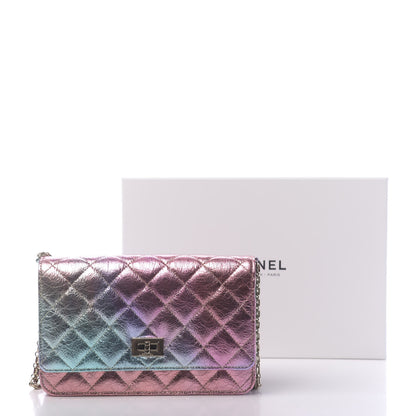 Chanel Metallic Goatskin Quilted 2.55 Reissue Wallet on Chain WOC Multicolor 12 of 12
