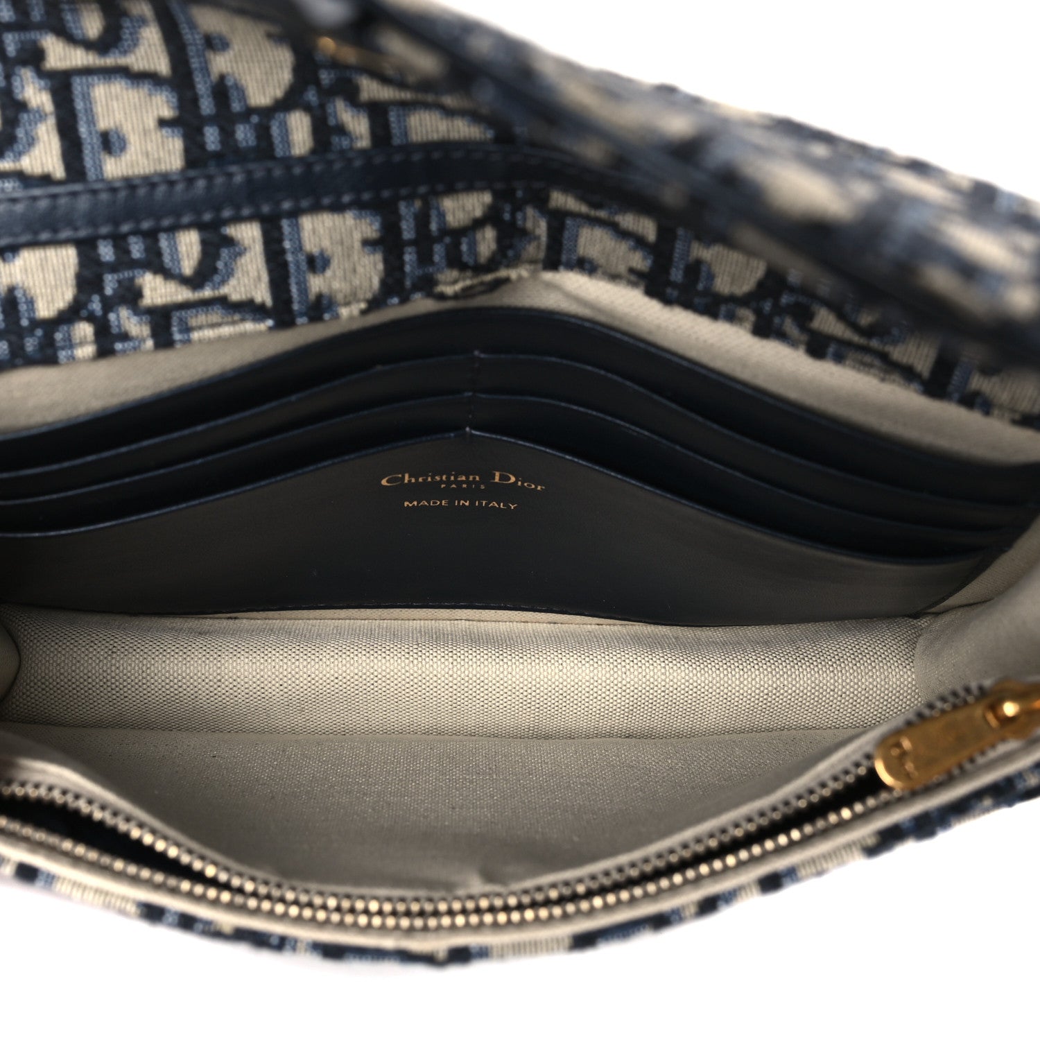 Christian Dior Oblique Saddle Chain Pouch Blue 5 of 8