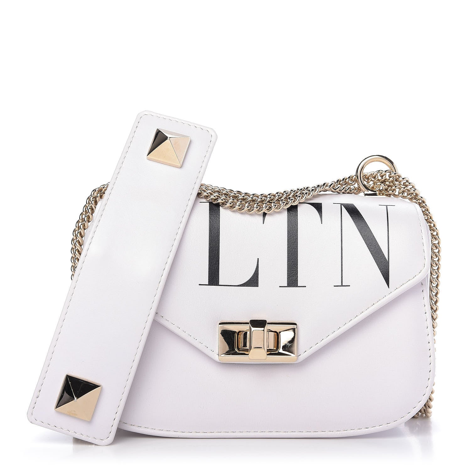 Valentino Garavani Calfskin VLTN Small Shoulder Bag White 1 of 9