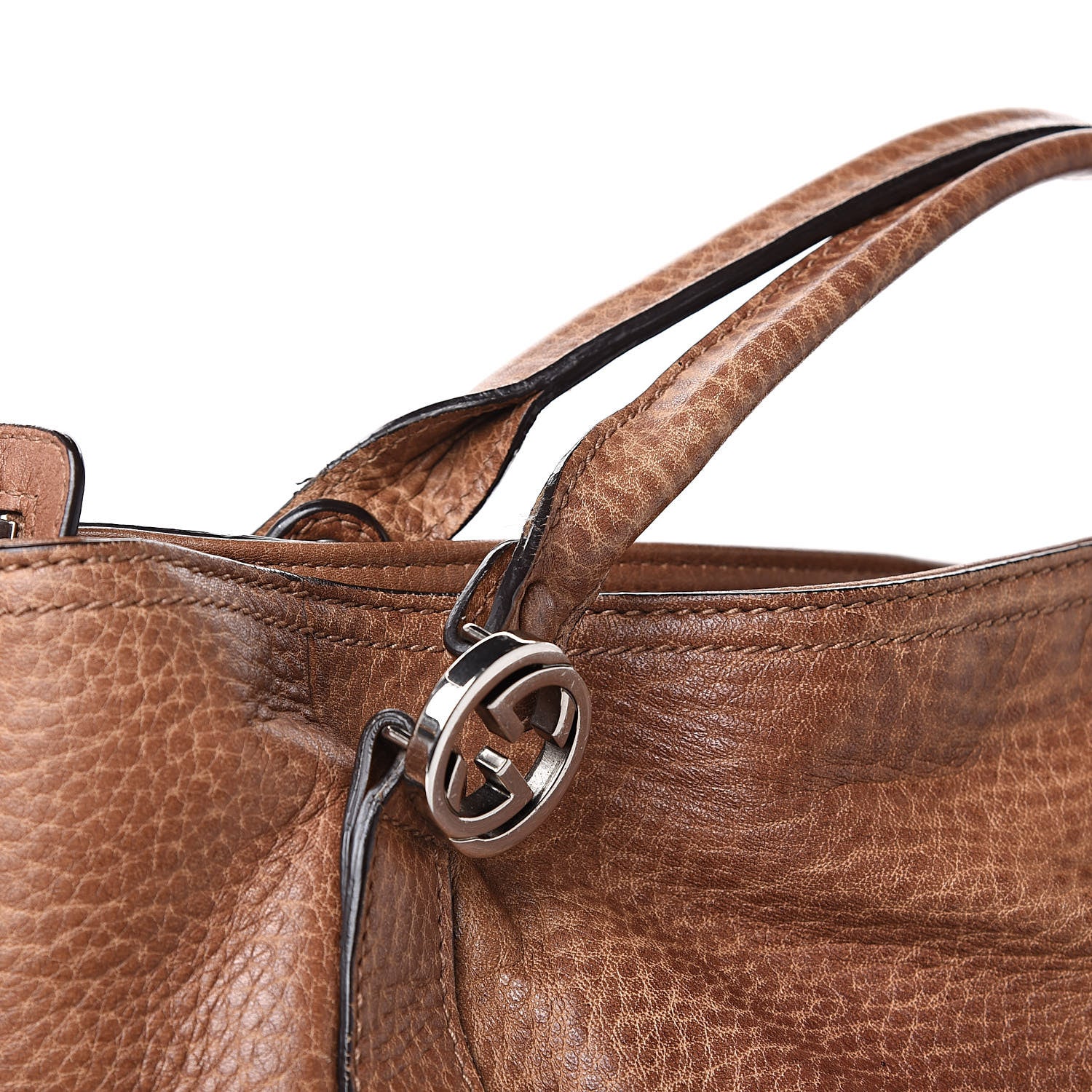 Gucci Pebbled Calfskin Medium Miss GG Top Handle Bag Light Cuir 13 of 16