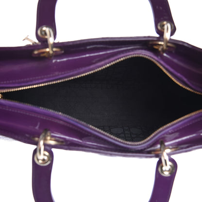 Christian Dior Patent Cannage Large Lady Dior Violet Purple 5 of 19