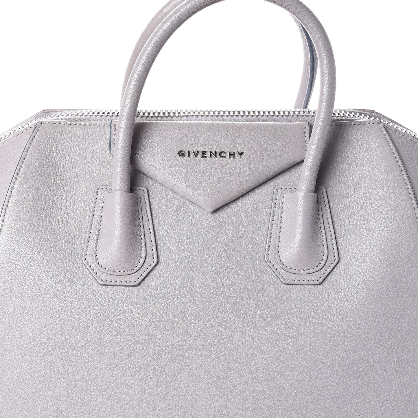 Sugar Goatskin Medium Antigona Pearl Grey