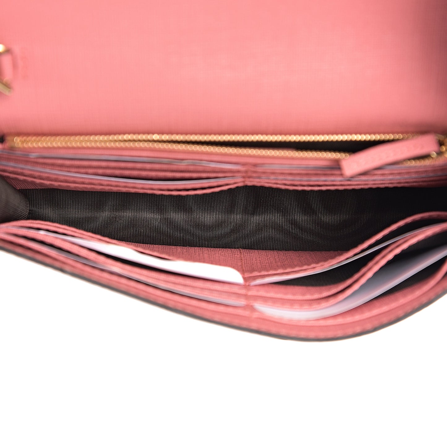 GG Supreme Monogram Face Embroidered Chain Wallet Pink