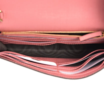 Gucci GG Supreme Monogram Face Embroidered Chain Wallet Pink 4 of 10