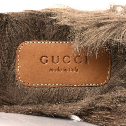 Gucci Betis Glamour Calfskin Fur Womens Princetown Slippers 36 Hibiscus Red Naturale 7 of 10