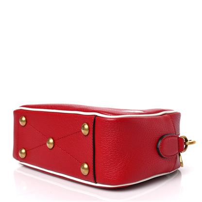 Gucci X ADIDAS Textured Dollar Calfskin Web Trefoil Logo Small Messenger Bag Hibiscus Red Off White 8 of 8